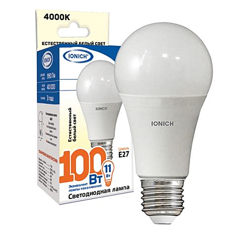 Лампа светодиодная LED-A60 11Вт E27 6500K  IONICH