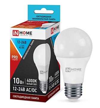 Лампа светодиодная низковольтная LED-MO-PRO 10Вт 12-48В Е27 4000К 900Лм IN Home