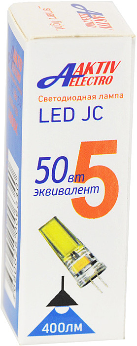 Лампа светодиодная LED-G4-Regular 5Вт 12В G4 4000К 400Лм AKTIV ELECTRO