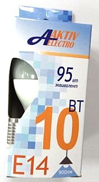 Лампа светодиодная LED-G45-Regular 10Вт 175-265В Е14 4000К 850Лм ШАР AKTIV ELECTRO