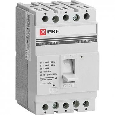 Автоматический выключатель EKF PROxima ВА99-125 3P 80А 25кА