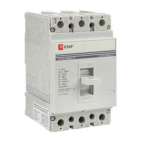 Автоматический выключатель EKF PROxima ВА99-250 3P 125А 35кА