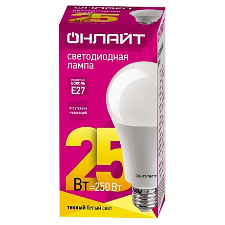 61953 Лампа ОНЛАЙТ OLL-A70-25-230-2.7K-E27
