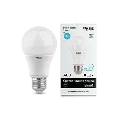 Лампа светодиодная LED-A60 10Вт E27 4100K 920Лм Black GAUSS