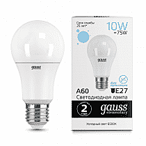 Лампа светодиодная LED-A60 10Вт E27 6500K 950Лм Elementary GAUSS