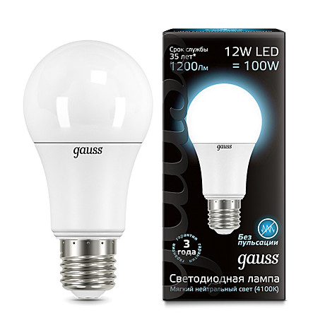 Лампа светодиодная LED-A60 12Вт E27 4100K 1200Лм Black GAUSS