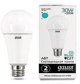Лампа светодиодная LED-A67 30Вт E27 4100K 2360Лм Elementary GAUSS