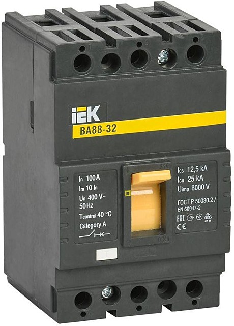 Автоматический выключатель IEK ВА88-32 3P 100А 25кА