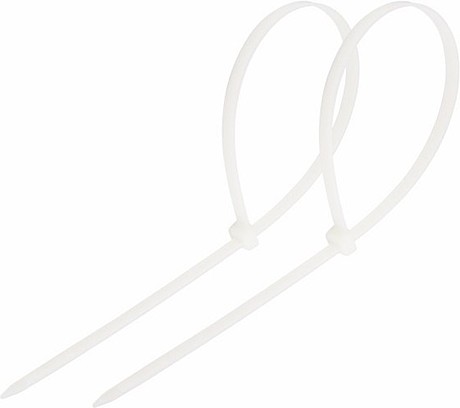 Хомут-стяжка кабельная нейлоновая REXANT 150x3,6мм, белая (100 шт/уп)