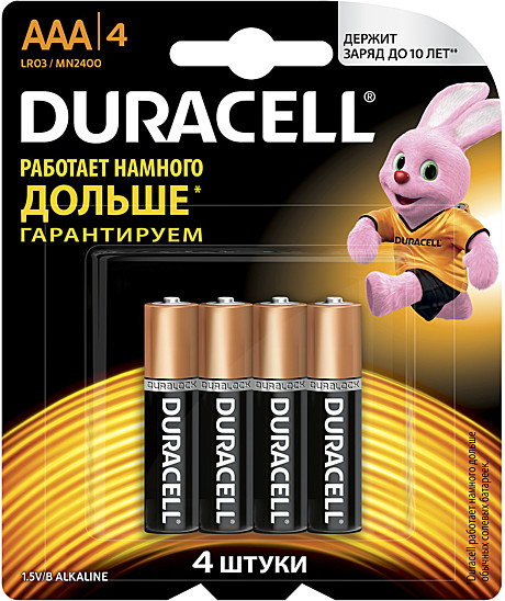 Батарея Duracell LR03-4BL BASIC 4*4