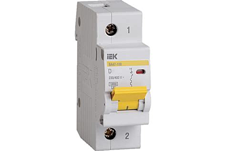 Автоматический выключатель IEK ВА47-100 1P 16А 10кА характеристика С