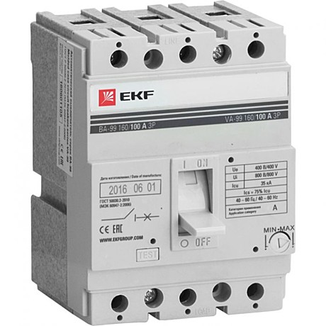 Автоматический выключатель EKF PROxima ВА99-160 3P 63А 35кА