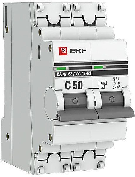 Автоматический выключатель 47-29 2p 50А EKF Basic