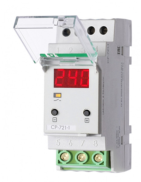 Реле контроля напряжения СР-721-1,цифровая индикация DIN (150-450В, 63А,1Z,IP20)
