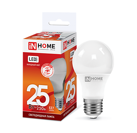 Лампа светодиодная LED-A65-VC 25Вт 230В Е27 6500К 2380Лм IN HOME							