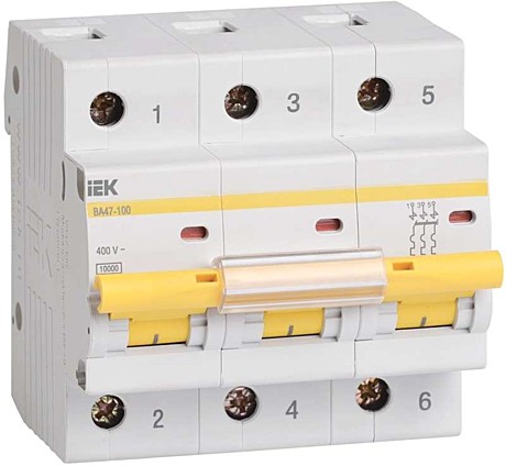 Автоматический выключатель IEK ВА47-29 3P 50А 4,5кА характеристика D
