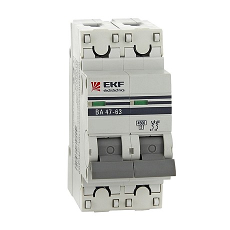 Автоматический выключатель EKF PROxima ВА47-63 2P 32А характеристика С