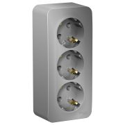 Розетка 3-ая с з/к, изол.пл.,16А, алюминий, о/у, BLANCA, Schneider Electric