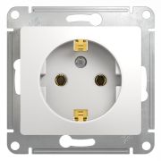 РОЗЕТКА одинарная GLOSSA Schneider Electric с з/к БЕЛАЯ