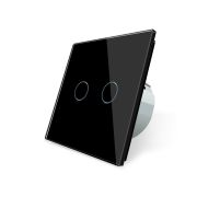 Панель одинарная: 2 выключателя Черная BB-C7-C2-12