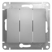 ВЫКЛЮЧАТЕЛЬ 3-клавишный АЛЮМИНИЙ GLOSSA Schneider Electric
