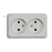 РОЗЕТКА двойная BOLLETO белая накладная 7102 IN HOME