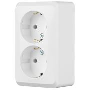 РОЗЕТКА двойная ЭТЮД Schneider Electric накладная с з/к белая