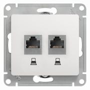 РОЗЕТКА компьютерная двойная R-45 cat 5e механизм GLOSSA Schneider Electric перламутр