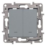Переключатель двухклавишный Glossa Schneider Electric алюминий