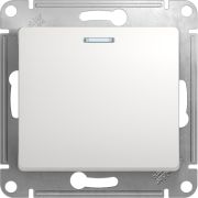 ВЫКЛЮЧАТЕЛЬ 1-клавишный БЕЛЫЙ Glossa, Schneider Electric с подсветкой