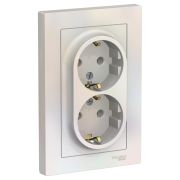 РОЗЕТКА с заземлением двойная ATLAS Schneider Electric ЖЕМЧУГ