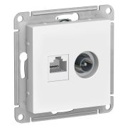 РОЗЕТКА двойная комп+ТВ RJ45+TV кат 5е,АTLAS Schneider Electric БЕЛЫЙ