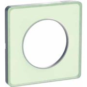 РАМКА 1-постовая ЗЕЛЕНЫЙ ЛЕД/Алюминий ODACE, Schneider Electric