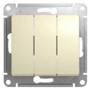 Выключатель трехклавишный GLOSSA Schneider Electric бежевый