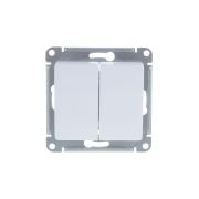 Выключатель двухклавишный GLOSSA Schneider Electric белый