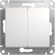 Переключатель двухклавишный Glossa Schneider Electric белый