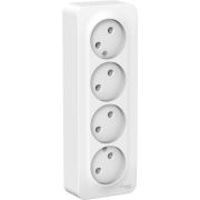 Розетка четырехместная BLANCA Schneider Electric накладная белый
