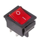Выключатель клавишный 250V 16A (4с)ON-OFF с красной подсвет.REXANT
