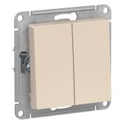 Выключатель двухклавишный AtlasDesign Schneider Electric бежевый