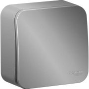 1-клавишный ВЫКЛЮЧАТЕЛЬ,изол.пл.,10А,Алюминий,о/у, BLANCA,Schneider Electric