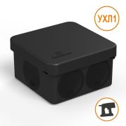 Коробка Промрукав ЧЕРНАЯ ОУ безгалогенная 80хх40 о/у, IP66 двухкомп. (для монтажного пистолета)