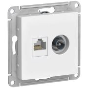 РОЗЕТКА двойная TV+компьютерная RJ45, ArtGallery System Electric, БЕЛЫЙ GAL000189
