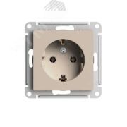 РОЗЕТКА одинарная ArtGallery System Electric с з/к , ПЕСОЧНЫЙ GAL001243