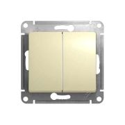 Проходной выключатель,2-клавишный, Белый GLOSSA, Schneider Electric