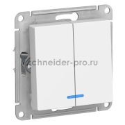 2-клавишный ВЫКЛЮЧАТЕЛЬ с подсветкой, 10А, БЕЛЫЙ, GAL000153 ArtGallery System Electric