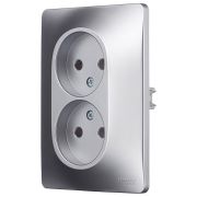 РОЗЕТКА двойная GLOSSA Schneider Electric алюминий