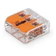 Клемма 222-413 (3х2,5 провода, 4мм) с рычажком Wago