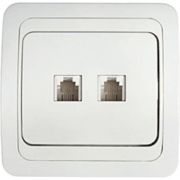 РОЗЕТКА компьютерная двойная RJ-45 CLASSICO белая 2136 IN HOME