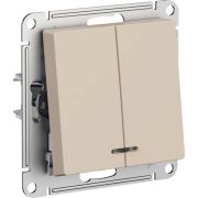 2-клавишный ВЫКЛЮЧАТЕЛЬ с подсветкой, 10А, ПЕСОЧНЫЙ, GAL001253 ArtGallery System Electric