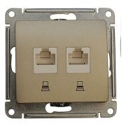 РОЗЕТКА компьютерная двойная RJ45+RJ45 кат 5е,ТИТАН GLOSSA Schneider Electric